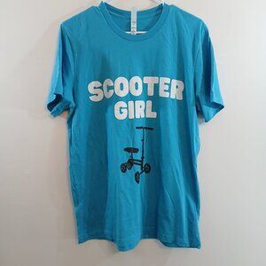 Scooter Girl Graphic T-Shirt Bella+Canvas Size L 100% Cotton